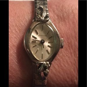 Vintage Wittnauer Watch 4 Diamonds & 10KT RGP Band